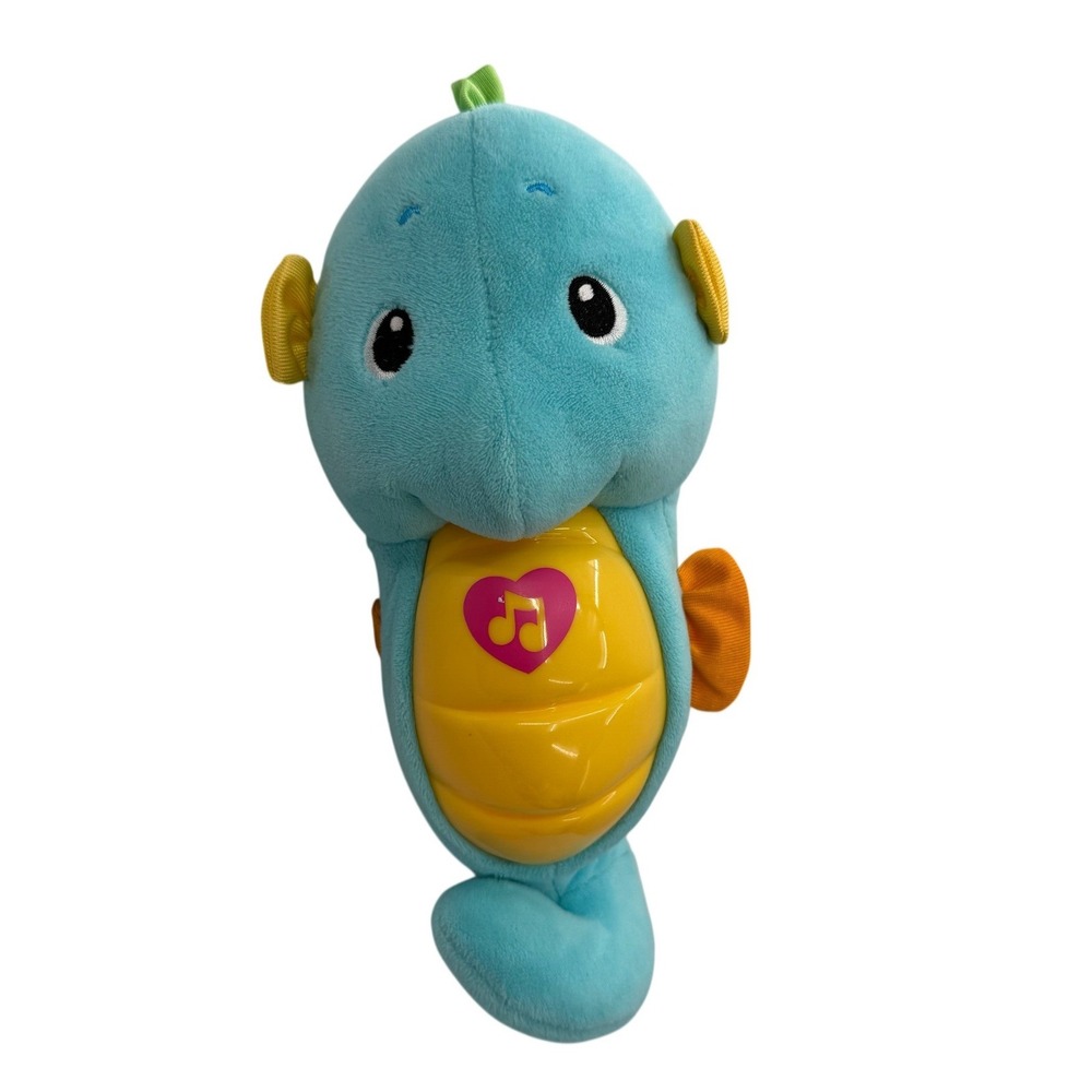 Fisher-Price Soothe & Glow Seahorse Musical Plush Toy Blue Yellow DGH82 10" Baby